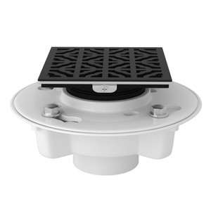 PVC 2" X 3" Drain Kit With 3146 Petal Decorative Cover - Matte Black | Model Number: SDPVC2/3-3146MB