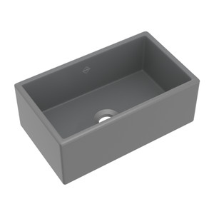 Classic Shaker Single Bowl Farmhouse Apron Front Fireclay Kitchen Sink - Matte Grey | Model Number: MS3018MG - Product Knockout