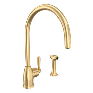 Holborn™ Kitchen Faucet With Side Spray - Satin English Gold | Model Number: U.4846LS-SEG-2