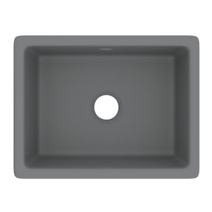 Classic Shaker Single Bowl Inset or Undermount Fireclay Secondary Kitchen or Laundry Sink - Matte Grey | Model Number: UM2318MG - Product Knockout