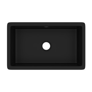 DISCONTINUED Shaker™ 30" Single Bowl Undermount Fireclay Kitchen Sink - Matte Black | Model Number: UM3018MB