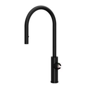 Eclissi Pull-Down Kitchen Faucet with C-Spout Less Handle - Matte Black | Model Number: EC55D1MB - Product Knockout