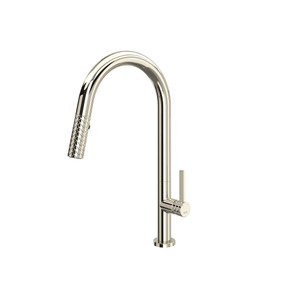 Tenerife Pull-Down Kitchen Faucet with C-Spout - Polished Nickel | Model Number: TE55D1LMPN - Product Knockout