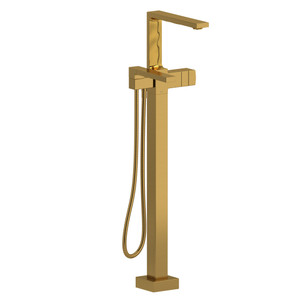 Reflet Single Hole Floor Mount Tub Filler Trim - Brushed Gold | Model Number: TRF39BG - Product Knockout