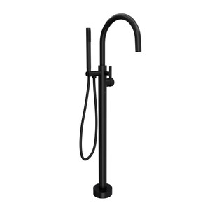 Tenerife Single Hole Floor Mount Tub Filler Trim - Matte Black | Model Number: TTE06F1LMMB - Product Knockout