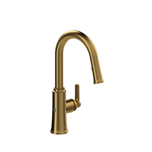 Trattoria™ Pull-Down Touchless Kitchen Faucet With C-Spout - Brushed Gold | Model Number: TTRD111BG