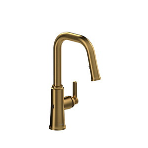 Trattoria Pull-Down Touchless Kitchen Faucet with U-Spout - Brushed Gold | Model Number: TTSQ111BG - Product Knockout
