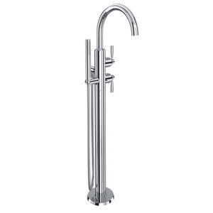 Holborn™ Single Hole Floor Mount Tub Filler Trim With C-Spout - Polished Chrome | Model Number: U.3990LS-APC/TO