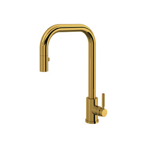 Holborn™ Pull-Down Kitchen Faucet With U-Spout - Unlacquered Brass | Model Number: U.4046L-ULB-2