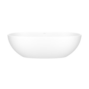 Barcelona 70-1/2 Inch X 34 Inch Freestanding Soaking Bathtub in Volcanic Limestone&trade; with No Overflow Hole - Matte White | Model Number: BA3M-N-SM-NO - Product Knockout