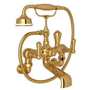 DISCONTINUED Georgian Era™ Exposed Wall Mount Tub Filler - Unlacquered Brass | Model Number: U.3006LS/1-ULB