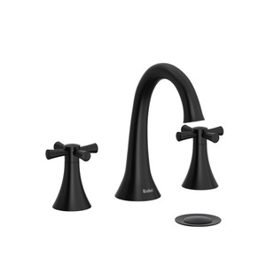 Edge Widespread Lavatory Faucet  - Black with Cross Handles | Model Number: ED08+BK - Product Knockout