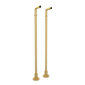 Floor Pillar Legs or Supply Unions - Set of 2 - Satin Unlacquered Brass | Model Number: ZA386-SUB - Product Knockout