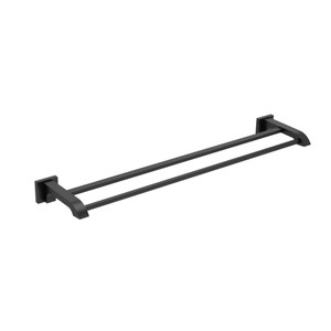 Zendo Double 24 Inch Towel Bar  - Black | Model Number: ZO6BK - Product Knockout