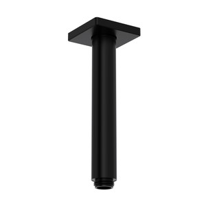 7 Inch Reach Ceiling Mount Shower Arm with Square Escutcheon - Matte Black | Model Number: 70527SAMB - Product Knockout