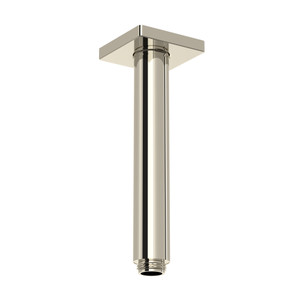 7 Inch Reach Ceiling Mount Shower Arm with Square Escutcheon - Polished Nickel | Model Number: 70527SAPN - Product Knockout