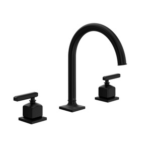 Apothecary Widespread Bathroom Faucet with C-Spout and Lever Handle - Matte Black | Model Number: AP08D3LMMB - Product Knockout