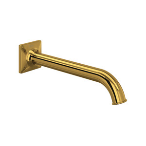 Apothecary Wall Mount Tub Spout - Unlacquered Brass | Model Number: AP16W1ULB - Product Knockout