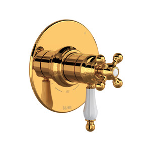 Arcana 1/2 Inch Thermostatic & Pressure Balance Trim with 5 Functions (Shared) with Lever Handle - Italian Brass | Model Number: TAC45W1OPIB - Product Knockout