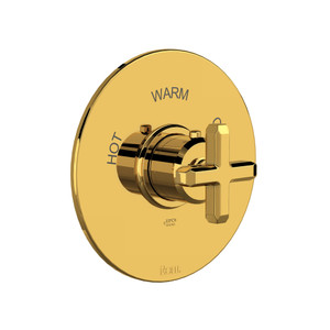 Apothecary 3/4" Thermostatic Trim without Volume Control & Cross Handle - Unlacquered Brass | Model Number: TAP13W1XMULB