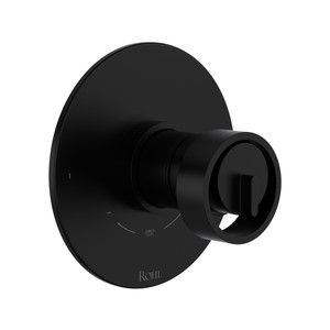 Eclissi 1/2 Inch Thermostatic & Pressure Balance Trim with 2 Functions (No Share) with Wheel Handle - Matte Black | Model Number: TEC44W1IWMB - Product Knockout