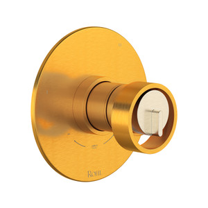 Eclissi 1/2 Inch Thermostatic & Pressure Balance Trim with 3 Functions (No Share) with Wheel Handle - Satin Gold-Satin Nickel | Model Number: TEC47W1IWSGN - Product Knockout