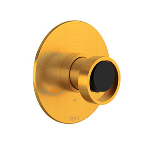Eclissi 1/2 Inch Pressure Balance Trim with Wheel Handle - Satin Gold-Matte Black | Model Number: TEC51W1IWSGB - Product Knockout