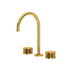 Amahle Widespread Bathroom Faucet With C-Spout - Unlacquered Brass | Model Number: AM08D3IWULB - Product Knockout