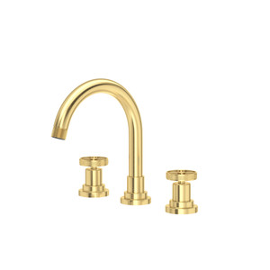 Campo Widespread Bathroom Faucet With C-Spout - Satin Unlacquered Brass | Model Number: CP08D3IWSUB - Product Knockout