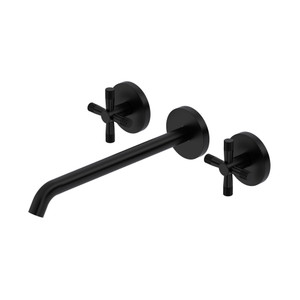 Amahle Wall Mount Tub Filler Trim With C-Spout - Matte Black | Model Number: TAM06W3XMMB - Product Knockout