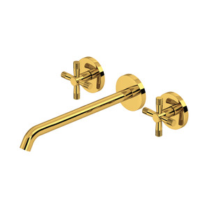 Amahle™ Wall Mount Tub Filler Trim With C-Spout - Unlacquered Brass | Model Number: TAM06W3XMULB