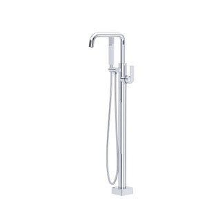 Modern Single Hole Floor Mount Tub Filler Trim - Polished Chrome | Model Number: TCA05HF1LAPC