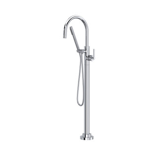 Lombardia® Single Hole Floor Mount Tub Filler Trim - Polished Chrome | Model Number: TLB06HF1LMAPC