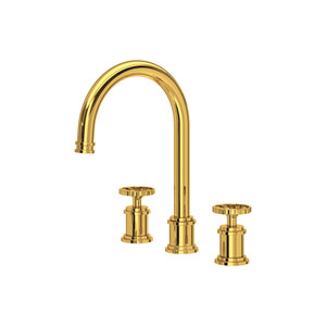 Armstrong Widespread Bathroom Faucet With C-Spout - Unlacquered Brass | Model Number: U.AR08D3IWULB - Product Knockout