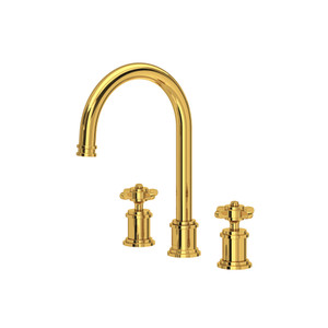 Armstrong Widespread Bathroom Faucet With C-Spout - Unlacquered Brass | Model Number: U.AR08D3XMULB - Product Knockout