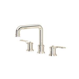 Armstrong Widespread Bathroom Faucet With U-Spout - Polished Nickel | Model Number: U.AR09D3HTPN - Product Knockout