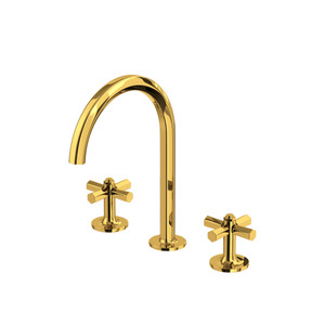 Modelle™ Widespread Lavatory Faucet With C-Spout - Unlacquered Brass | Model Number: MD08D3XMULB