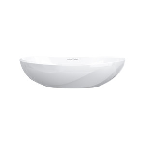 Seros 21" x 11" Oval Vessel Bathroom Sink - Standard White | Model Number: VB-SER-55-IO - Product Knockout