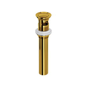 Push Drain With Overflow - Unlacquered Brass | Model Number: 0127DOFULB