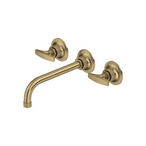 Graceline Wall Mount Widespread Bathroom Faucet - Antique Gold | Model Number: MB2030DMAGTO-2