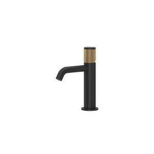 Amahle Single Handle Bathroom Faucet - Matte Black with Antique Gold Accent | Model Number: AM01D1IWMBA