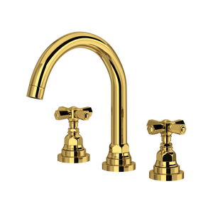 San Giovanni Widespread Lavatory Faucet With C-Spout - Unlacquered Brass | A2328XMULB-2