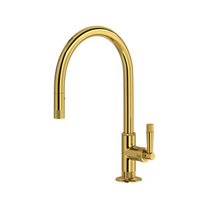 Graceline® Pull-Down Kitchen Faucet With C-Spout - Unlacquered Brass | Model Number: MB7930LMULB-2