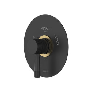 Amahle™ 3/4" Thermostatic Trim Without Volume Control - Matte Black/Antique Gold | Model Number: TAM13W1LMMBA
