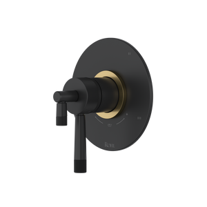 Amahle 1/2" Therm & Pressure Balance Trim With 5 Functions - Matte Black/Antique Gold | TAM45W1LMMBA