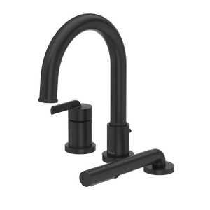 Authentica 3-Hole Deck Mount Tub Filler Trim - Black | TAU10BK