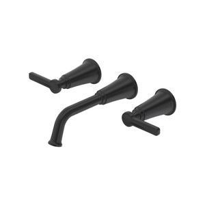 Momenti™ Wall Mount Lavatory Faucet Trim - Black | Model Number: TMMSQ03JBK