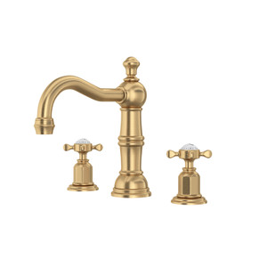 Edwardian™ Widespread Lavatory Faucet With Column Spout - Satin English Gold | Model Number: U.3721X-SEG-2
