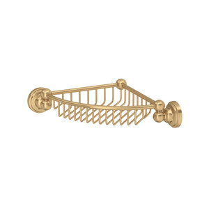 Edwardian™ Wall Mount Corner Basket - Satin English Gold | Model Number: U.6916SEG