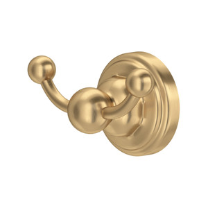Edwardian™ Double Robe Hook - Satin English Gold | Model Number: U.6922SEG